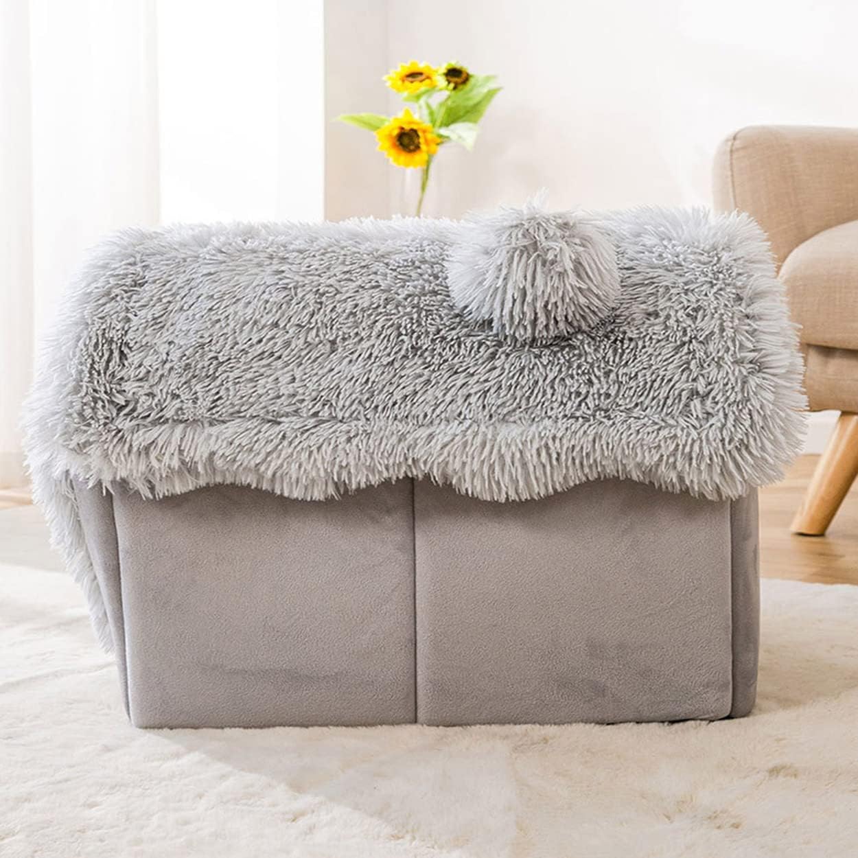 Niche Chien - ComfortableDogHouse™ - Gris Fourrure